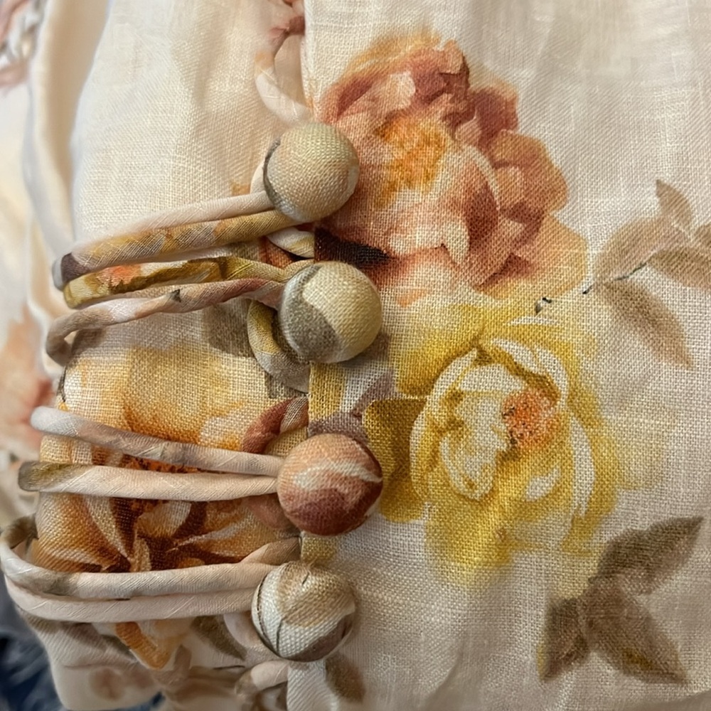 Zimmermann Rosa Linen Floral Minidress Size 2 US 8 - Picture 8 of 11
